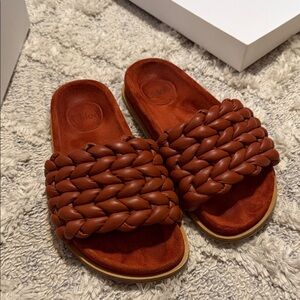 Chloe Kacey Fussbet Sandal, Terracotta Red